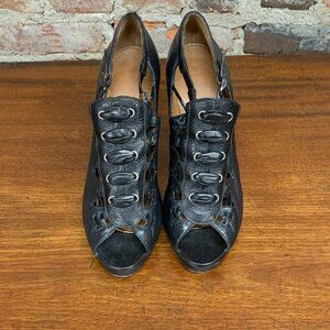 Givenchy Leather Peep Toe Booties